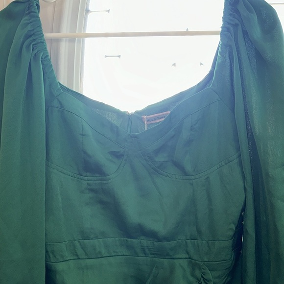nwt Skylar Rose Green Satin Mini Dress Womens Size Large - Picture 3 of 9